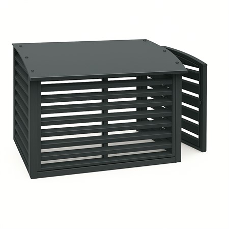 QsanTec skydd för utomhusdel i plåt m. lucka - Antracit Grå